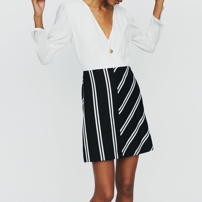 Maje Bimaterial Straight Dress Nwt New Small 1